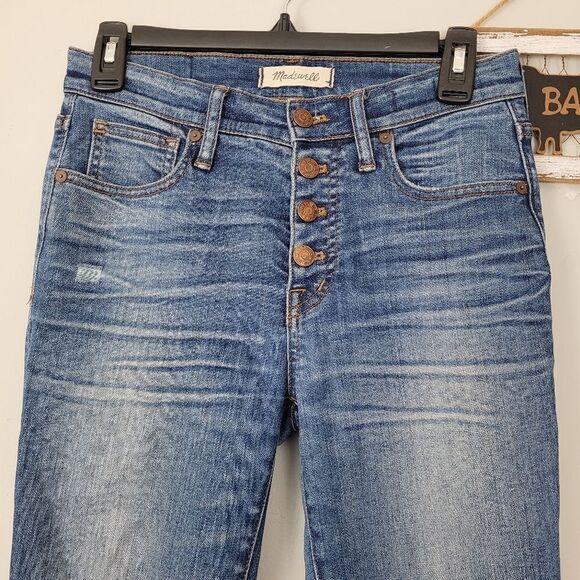Madewell 9” High Rise Skinny Jeans Exposed Buttons Size 26 - Picture 2 of 10
